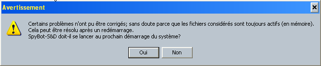 Lancement de Spybot au prochain démarrage