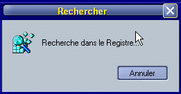 Recherche dans la base de registre