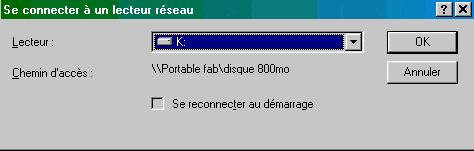 Connexion lecteur réseau