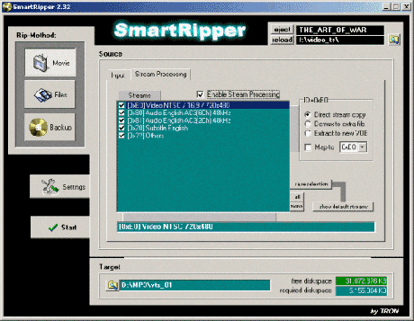 Séléction des flux avec SmartRipper