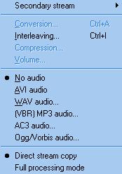 Encodage en divx : audio