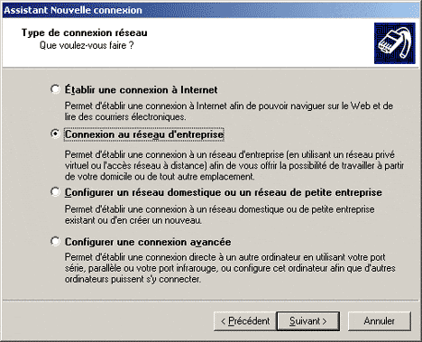 Connexion au réseau d'entreprise