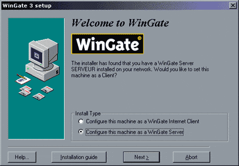 Configuration de Wingate sur le serveur