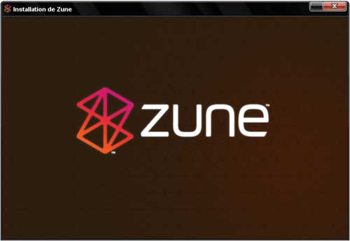 Lancement de l'installtion du Zune