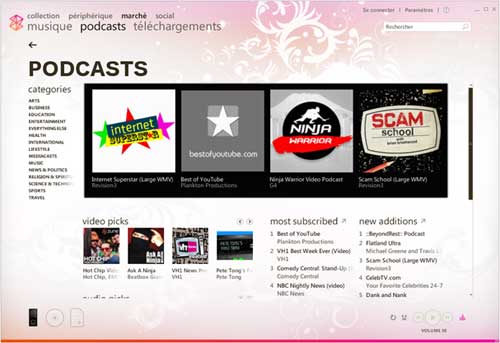 Les podcasts pour le Zune