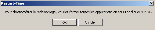 Avertissement avant de chronométrer le démarrage