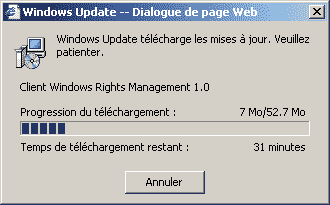 Téléchargement des mises à jour de Windows Update