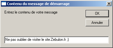 Contenu du message personnalisé au démarrage de Windows