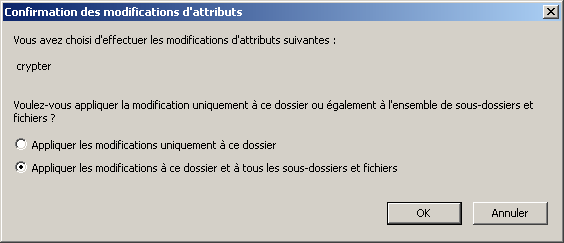 Appliquer les modifications à ce dossier et à tous les sous-dossiers et fichiers