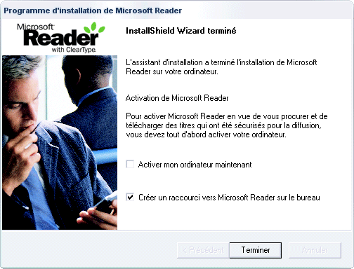 Installation de Microsoft Reader