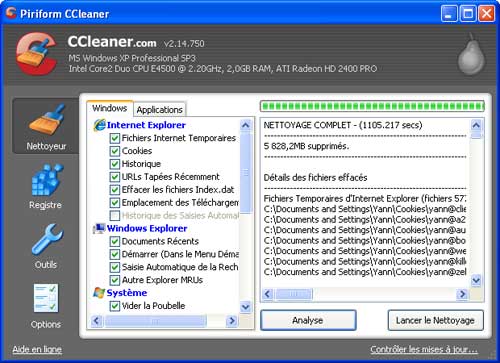 comment nettoyer windows 7