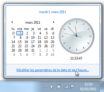 Modifier les paramètres de la date et de l'heure...