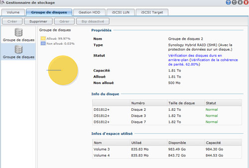 Répartition sur différents disques et différents volumes