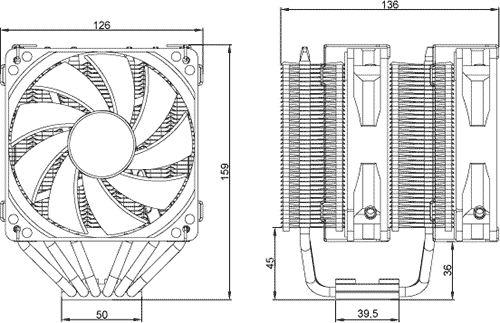 Dimensions du Neptwin de Deepcool