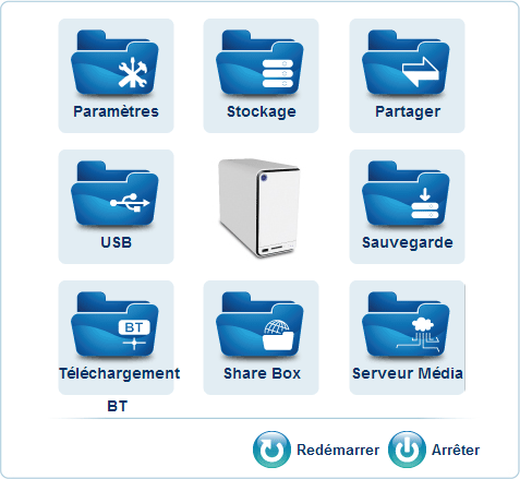 Accueil de l'interface web du KD20