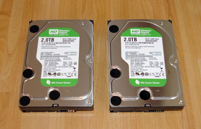 Nos disques Western Digital - WD20EARX - Caviar Green