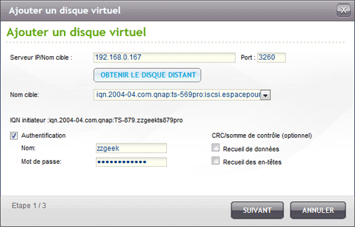 Assistant de création de disque virtuel