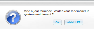 Mise à jour terminée