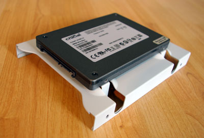 Le disque SSD sur son adaptateur