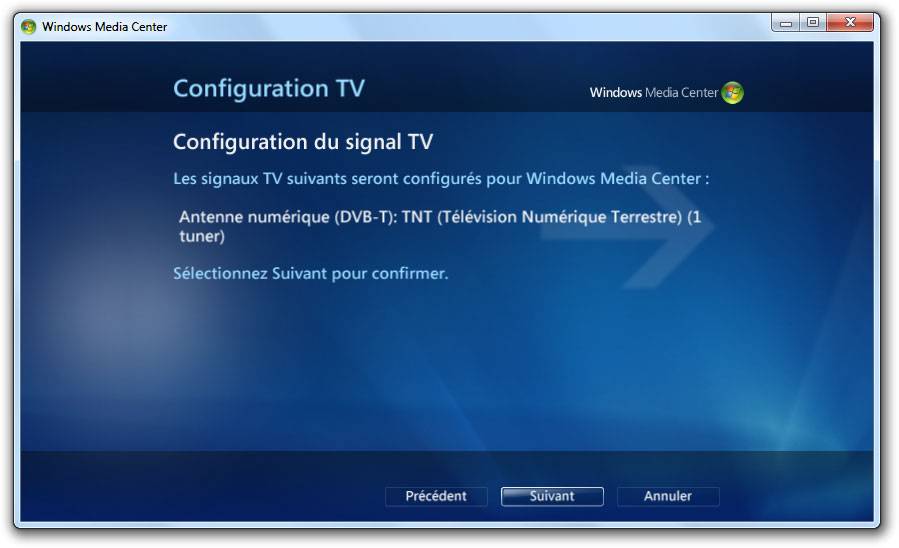 Configuration du signal TV