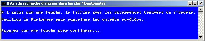 Le batch a trouvé des occurences