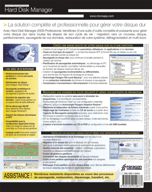 Recto de la boîte de Hard Disk Manager 2009 Professional