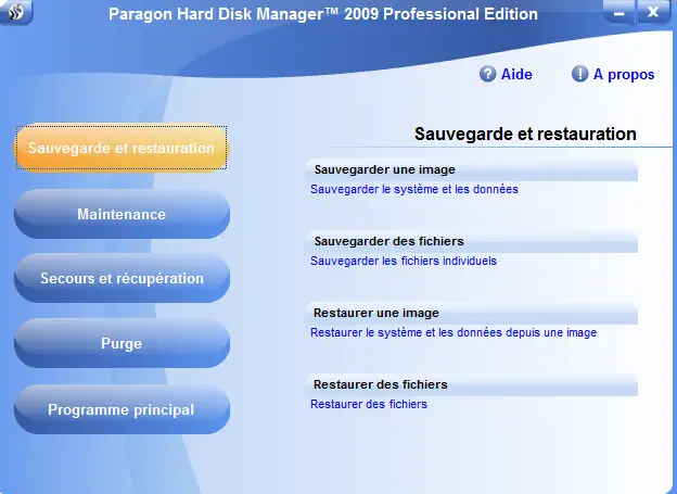 Sauvegarde et restauration dans Hard Disk Manager