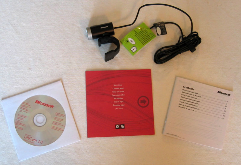 Contenu de la bôite LifeCam Cinema