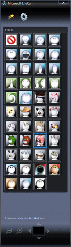 Liste des effets disponibles