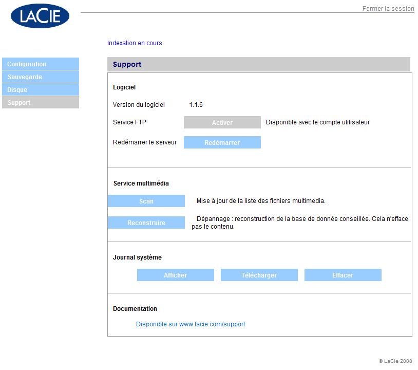 Derniers réglages et scan UPnP AV