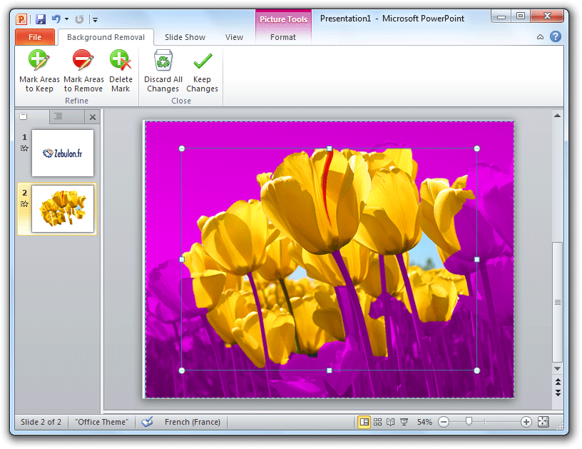 Sélection automatique du premier plan de l'image