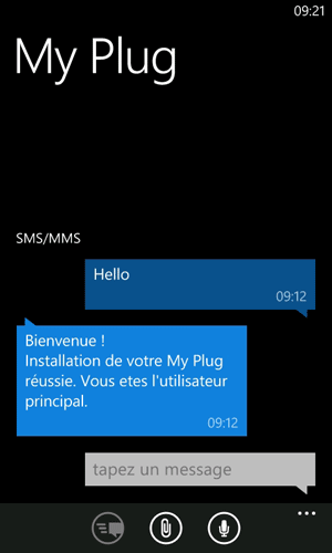 SMS installation My Plug