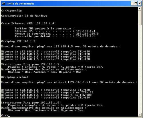 ipconfig et ping