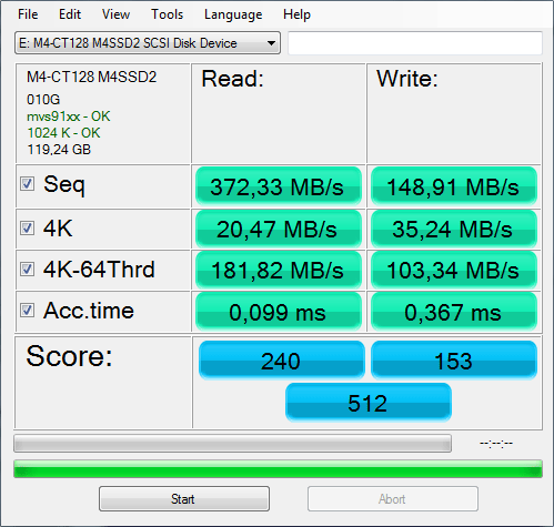 Bench avec contrôleur Marvell 9128PCIe