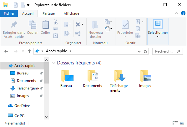 Accès rapide Explorateur Windows 10