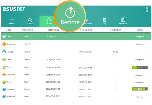 Asustor Backup Plan