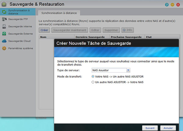 Sauvegarde inter NAS