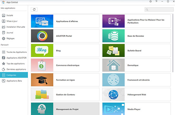 Catégories d'applications App Central