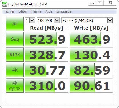 Crystal Disk Mark Crucial BX200 1 Go