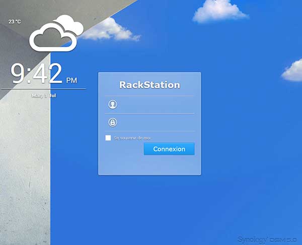 écran de connexion DSM