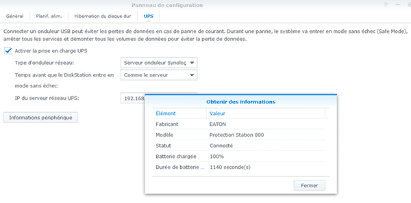 Prise en charge UPS par réseau