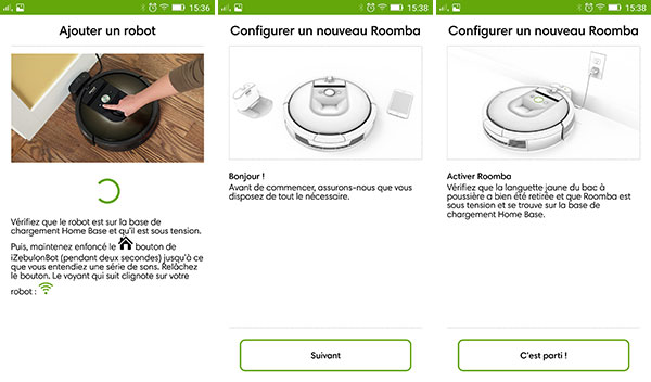 Configurer un nouveau Roomba