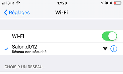 Riva Arena en Wi-FI sous iOS