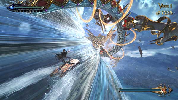 Bayonetta fait du surf