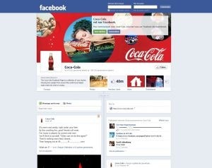 Coca-Cola est l'une des premières marques à adopter le nouveau format 'timeline' pour sa page Facebook officielle.