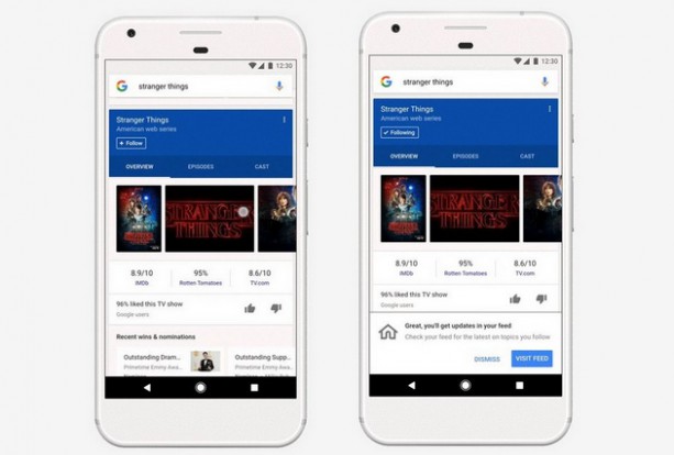 Des flux d’actualités sur l’application Google