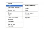 Cible dans le menu contextuel