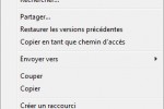 Menu contextuel avec de nouvelles options