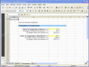 Tableur Calc : un clone d'Excel