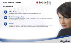 Menu de configuration du WIFI